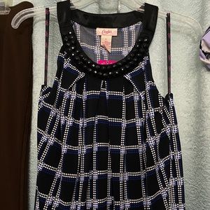 Candie’s halter top w/ black accessory neckline